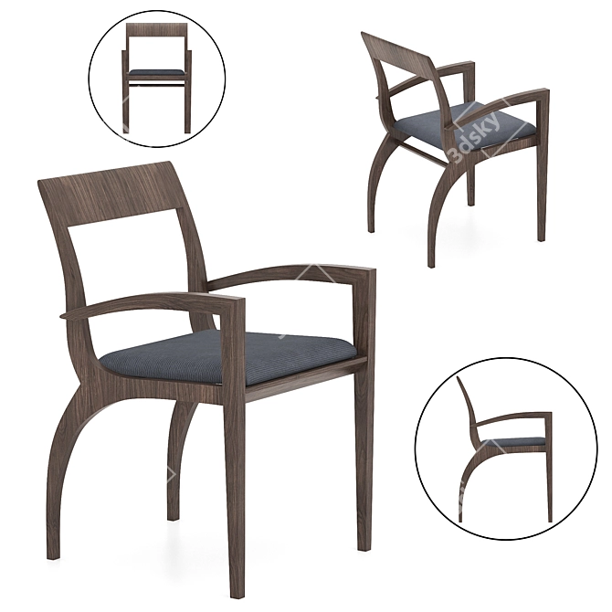 Elegant Thelma Table & Chair 3D model image 3