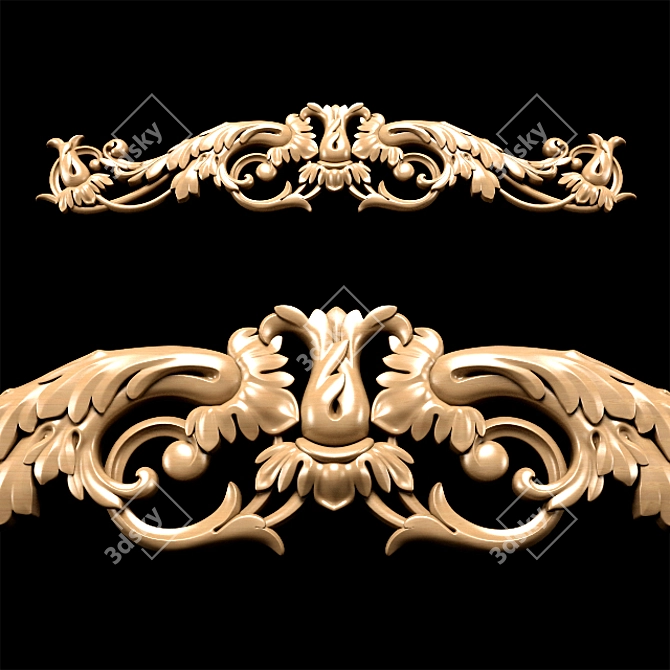 Elegant Baroque Carving for CNC 3D model image 4