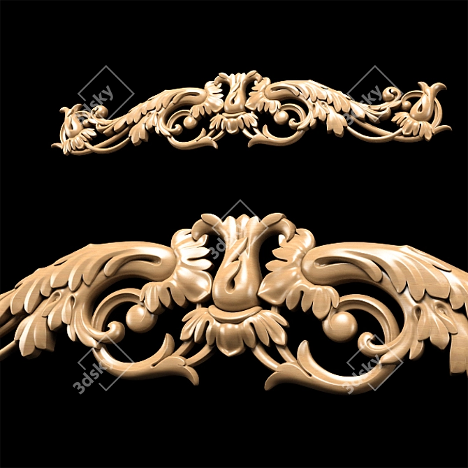 Elegant Baroque Carving for CNC 3D model image 5