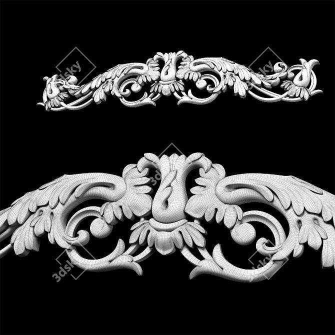 Elegant Baroque Carving for CNC 3D model image 6