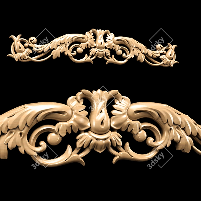 Elegant Baroque Carving for CNC 3D model image 7