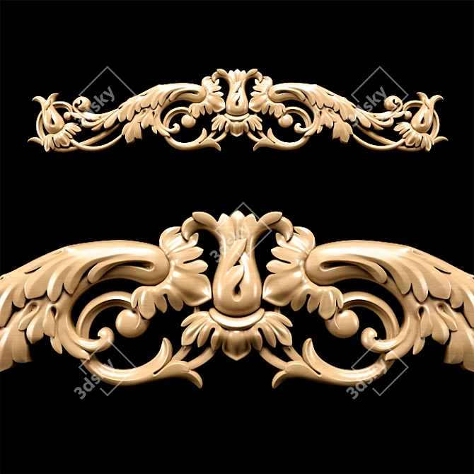 Elegant Baroque Carving for CNC 3D model image 8