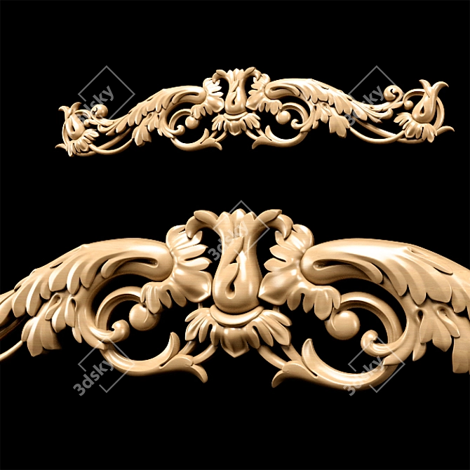 Elegant Baroque Carving for CNC 3D model image 9