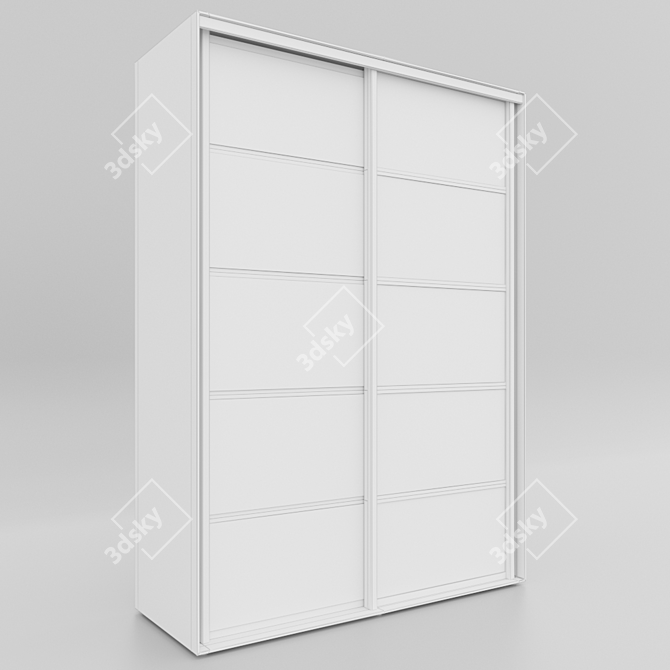  Sliding Mirrored Wardrobe - 2014 Version 3D model image 3