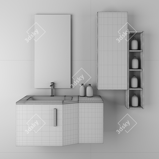 Elegant STR8 317 Washbasin 3D model image 3
