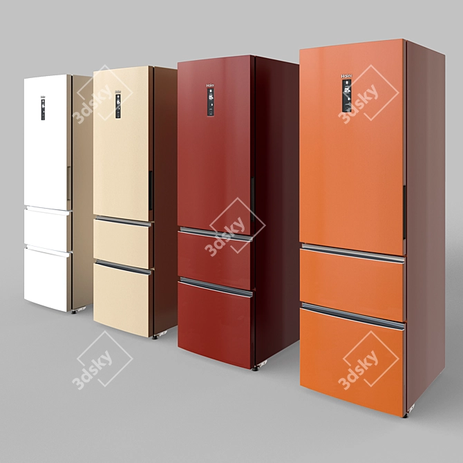 Haier A2F635: Stylish 4-Color Refrigerator 3D model image 1