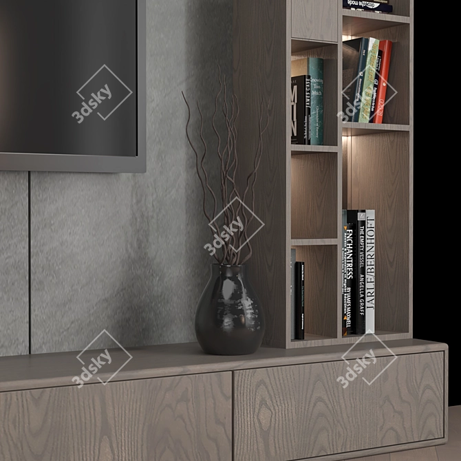 Modern TV Wall Unit: Sleek Design, Easy Installation 3D model image 2