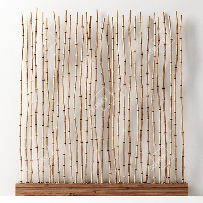 Bamboo Branch Decor - Thin and Natural 3D model image 2