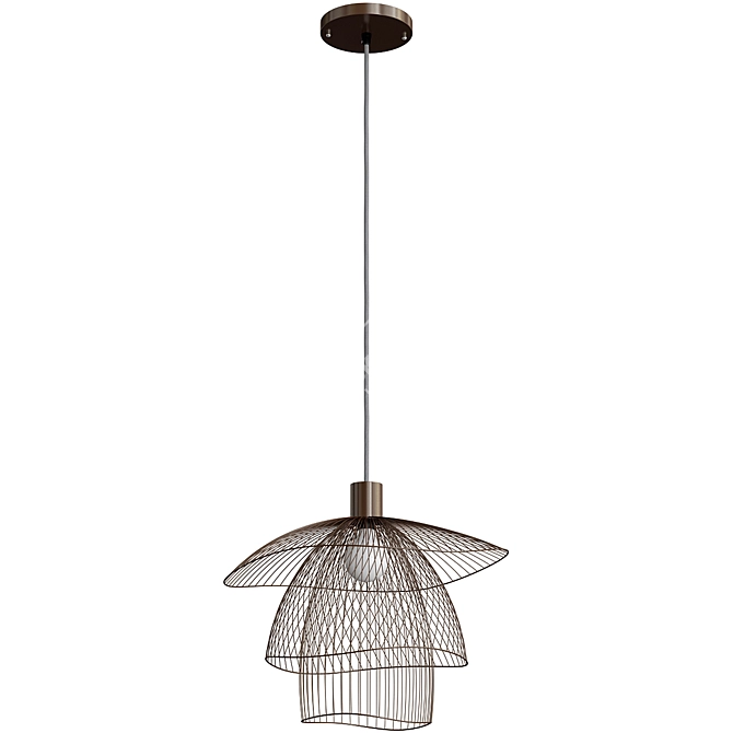 Elegant Wire Mesh Hanging Pendant 3D model image 4