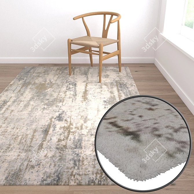 Premium Rug Set: High-Quality Textures in 3 Variants 3D model image 5