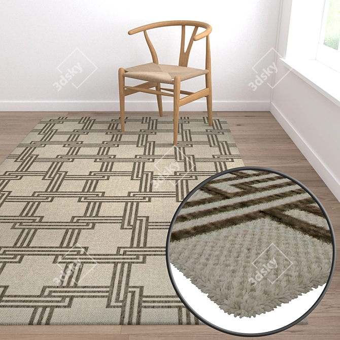 Luxury Carpet Set 3PC | High-Quality Textures 3D model image 5