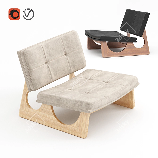 Sleek Autoban Sledge Chair 3D model image 1