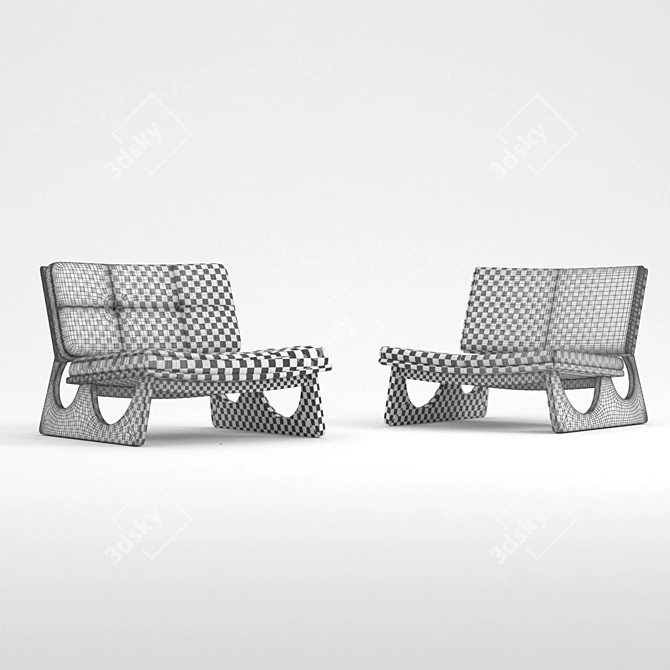 Sleek Autoban Sledge Chair 3D model image 4