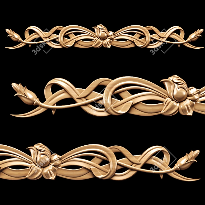 Title: Art Nouveau Carved Trim 3D model image 4