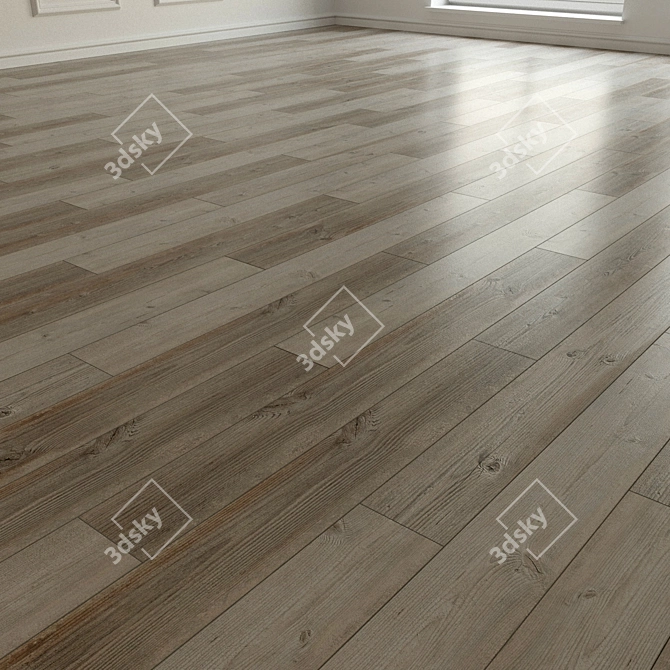 Natural Wood Laminate Parquet 3D model image 2