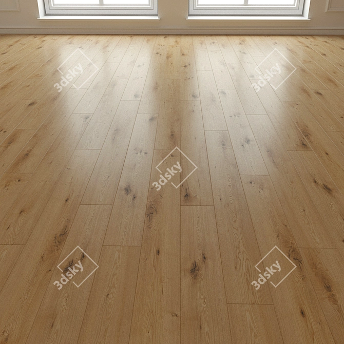 Natural Wood Laminate Flooring 3D model image 3