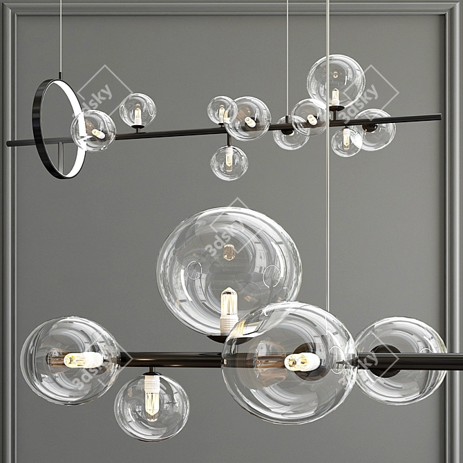 Modern IONA L Pendant Light 3D model image 2