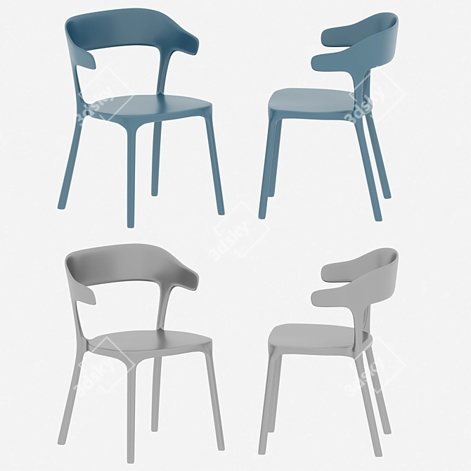 Sleek Plastic Arm Chair: Hangon Excellence 3D model image 3