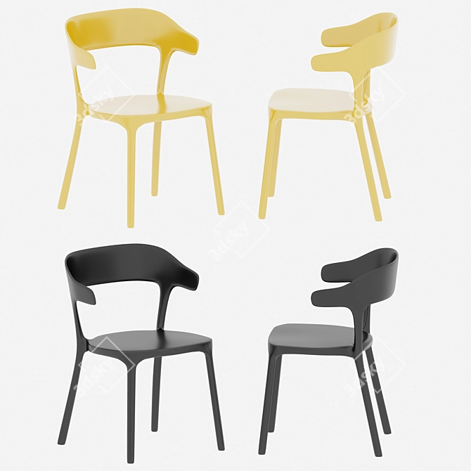 Sleek Plastic Arm Chair: Hangon Excellence 3D model image 4