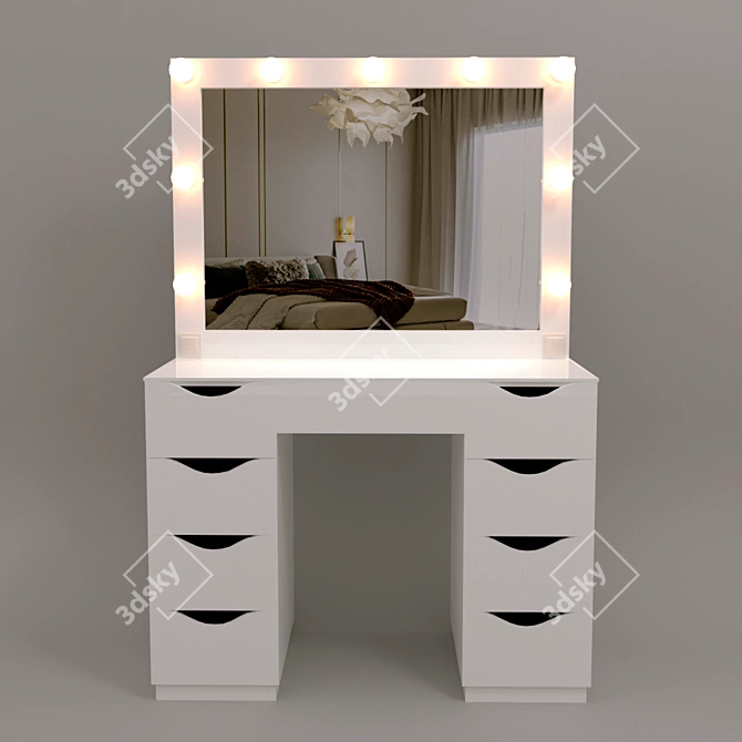 Roofix Vanity Table: Modern Design with Adjustable Mirror 3D model image 1