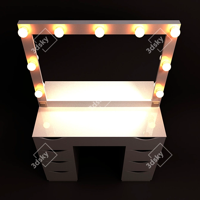 Roofix Vanity Table: Modern Design with Adjustable Mirror 3D model image 3