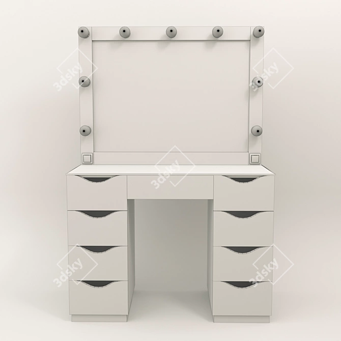 Roofix Vanity Table: Modern Design with Adjustable Mirror 3D model image 5