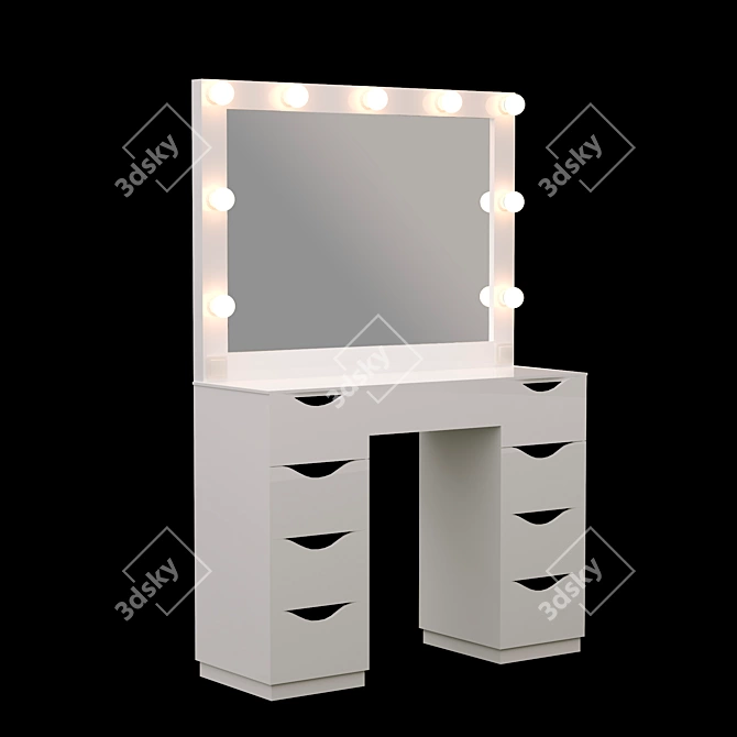 Roofix Vanity Table: Modern Design with Adjustable Mirror 3D model image 6