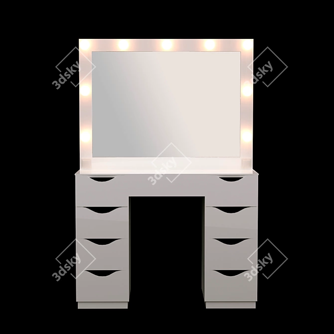 Roofix Vanity Table: Modern Design with Adjustable Mirror 3D model image 7