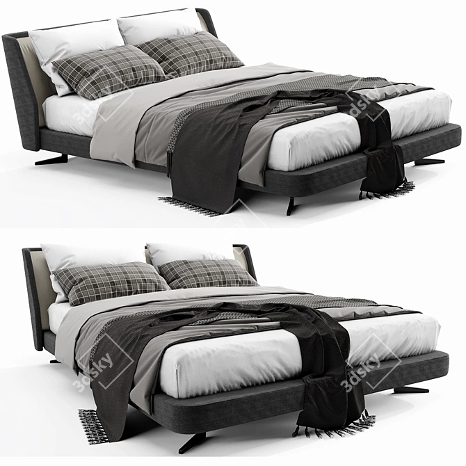 Modern Minotti Spencer Bed 3D model image 2