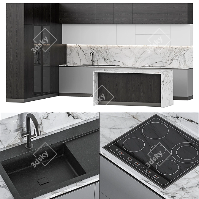 Modern Kitchen Design Model 3D model image 6