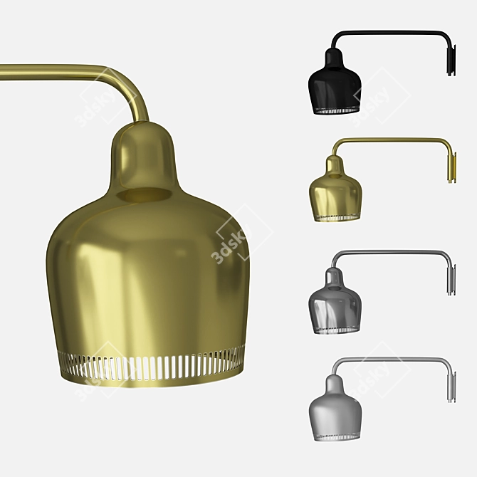 Golden Bell: Elegant Wall Lamp A330S 3D model image 1