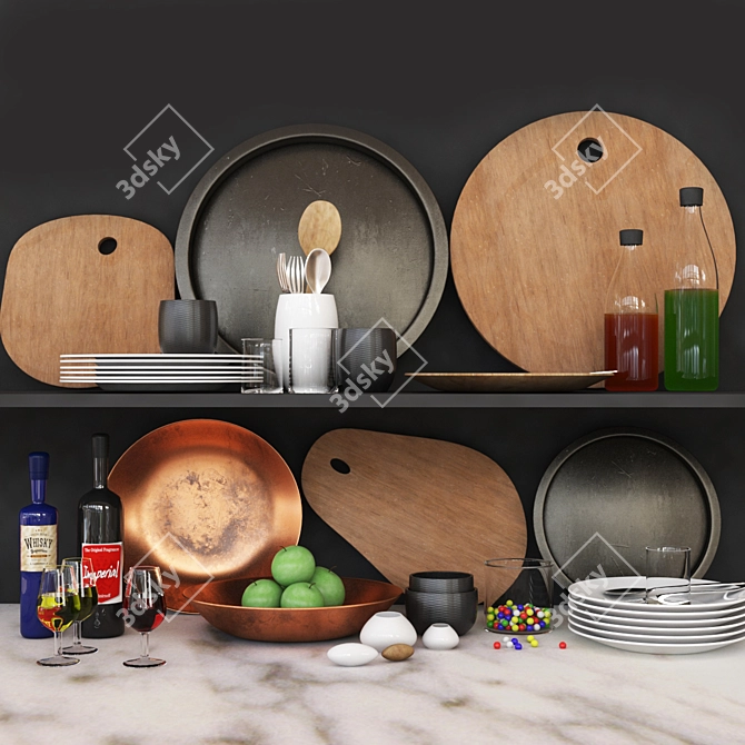 Versatile Kitchen Set 3D model image 2