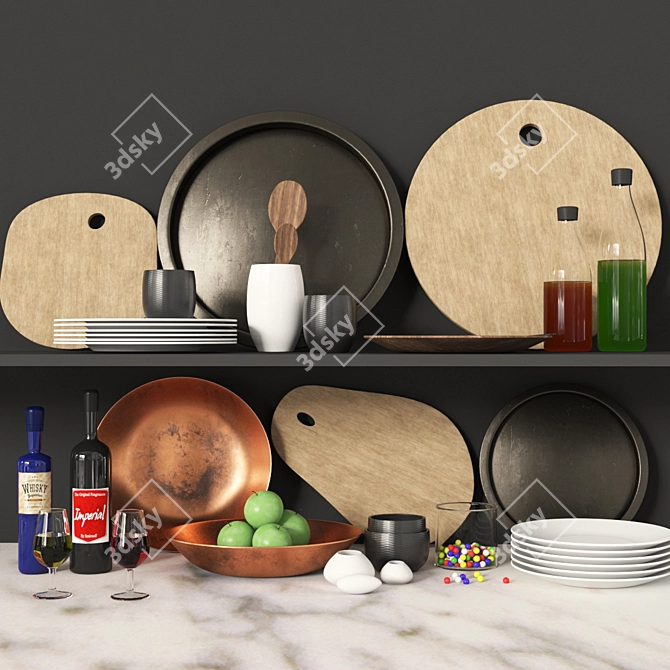 Versatile Kitchen Set 3D model image 6