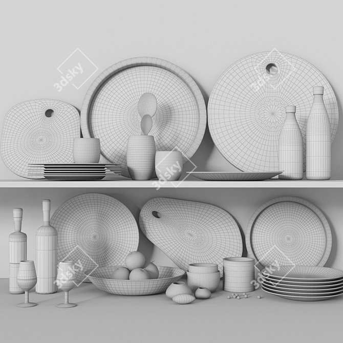 Versatile Kitchen Set 3D model image 1