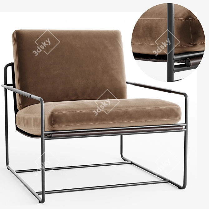 Riviera Armchair: High-Quality 3D Model 3D model image 1