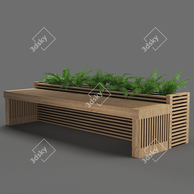 Sleek 250cm Bench with Unique Design 3D model image 2