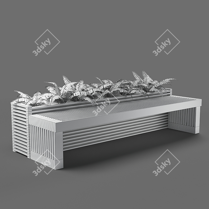 Sleek 250cm Bench with Unique Design 3D model image 3