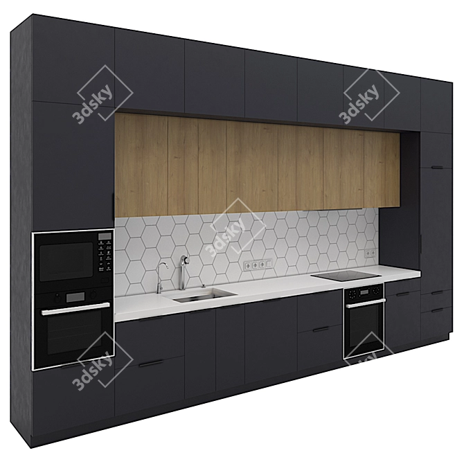 3D Kitchen Model with Textures 3D model image 2