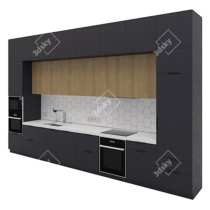 3D Kitchen Model with Textures 3D model image 3