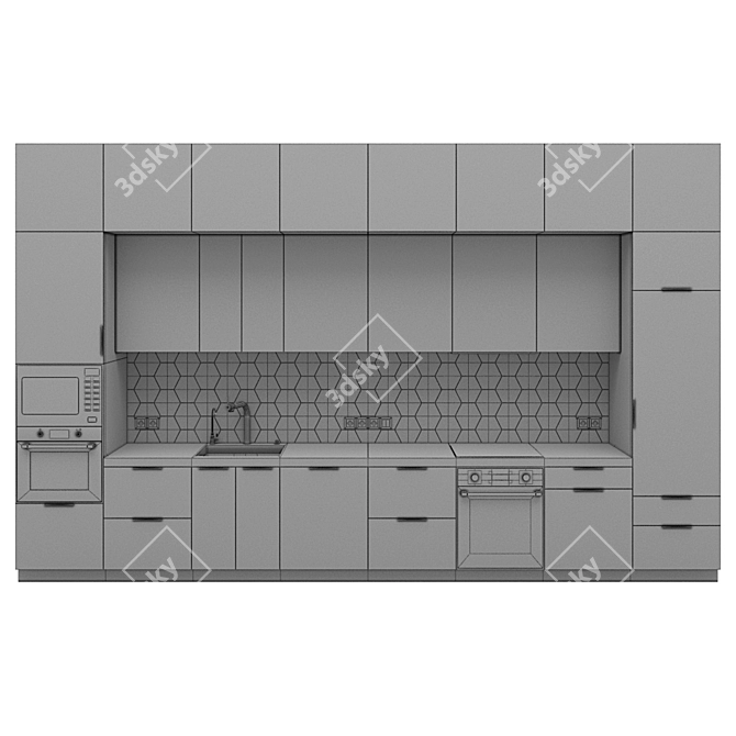 3D Kitchen Model with Textures 3D model image 5