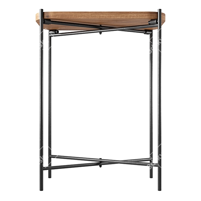 Zara Home Wooden Metal Table 3D model image 2