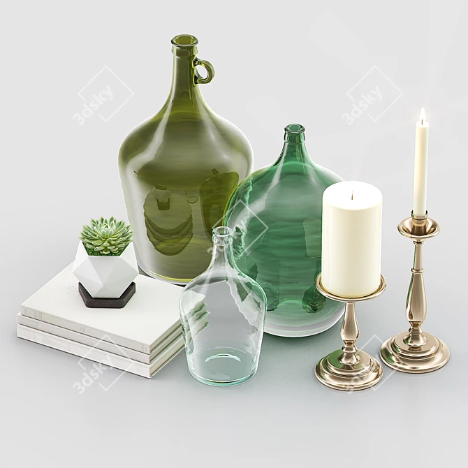 Elegant Tabletop Decor Set 3D model image 2