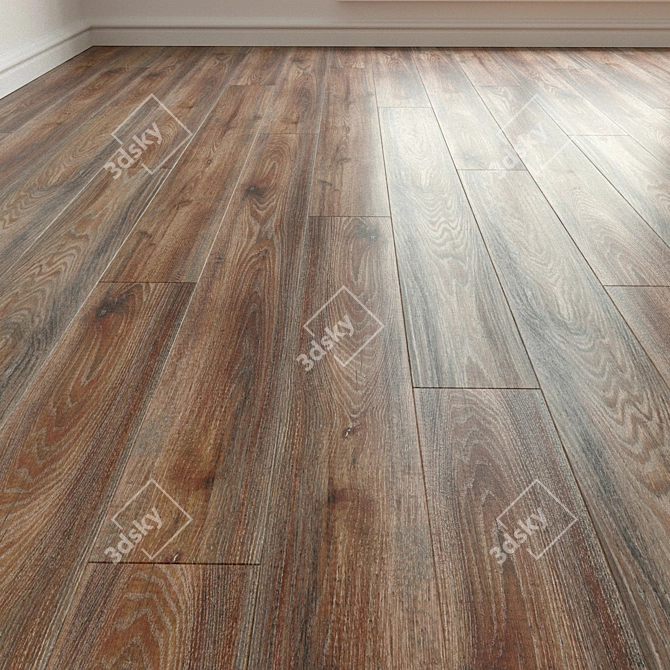 Natural Wood Parquet Flooring 3D model image 1