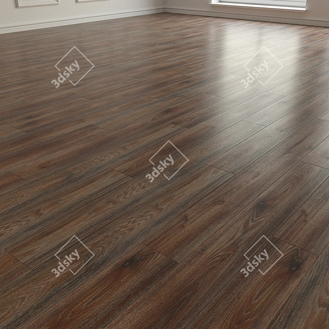 Natural Wood Parquet Flooring 3D model image 2