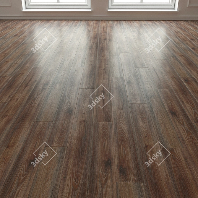 Natural Wood Parquet Flooring 3D model image 3