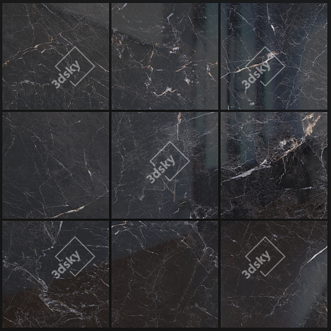 Java Black Marble Set - High-Quality Textures 3D model image 1