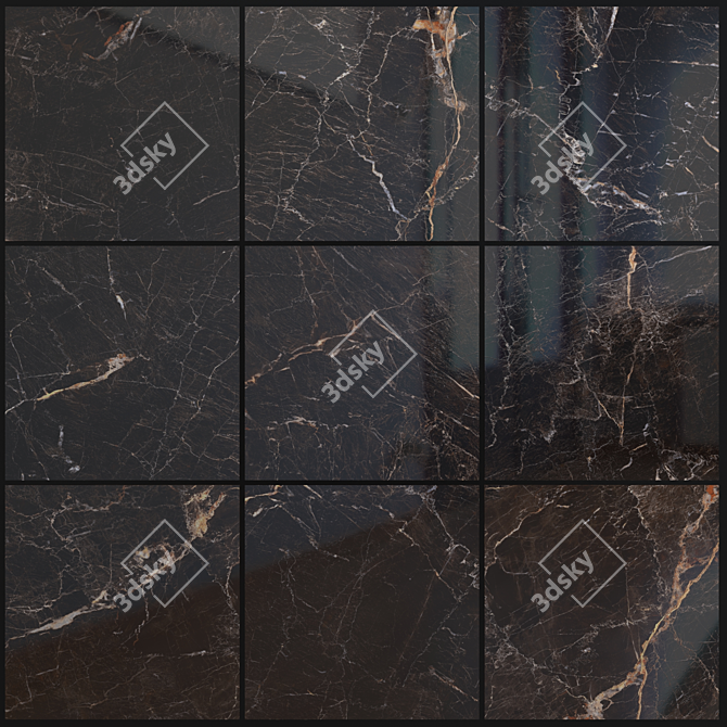 Java Brown Marble Set: High-Quality Textured 80x80cm Tiles 3D model image 1