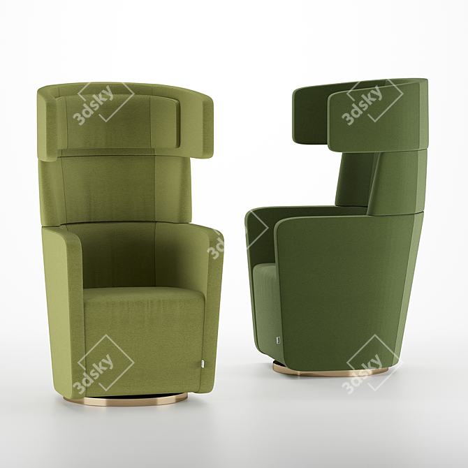 Elegant Wing Chair: BENE PARCS 3D model image 1