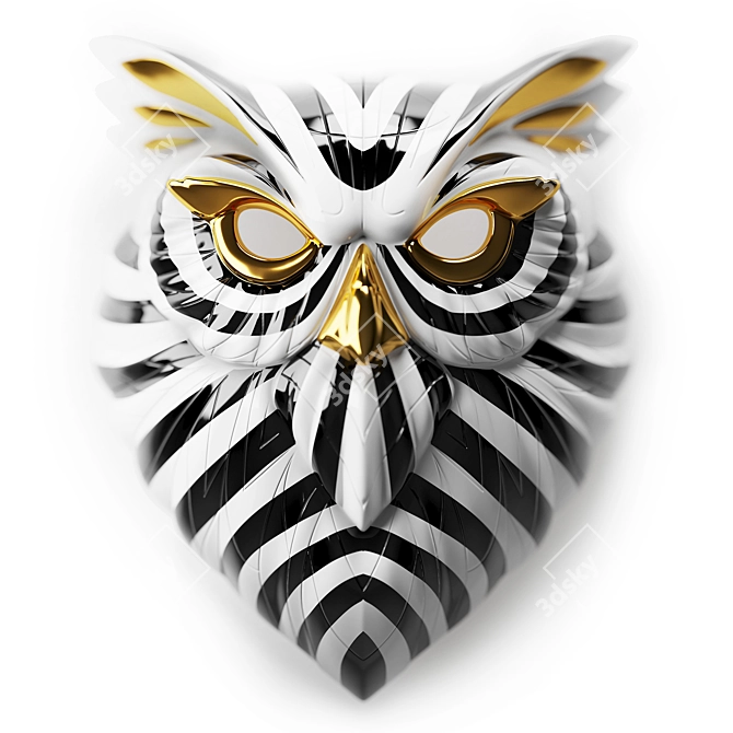 Majestic Owl Mask: Handcrafted Elegance 3D model image 3