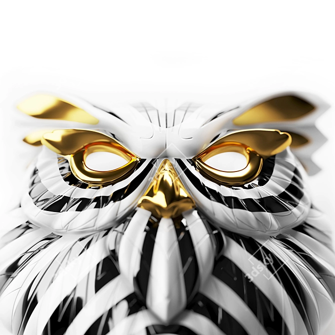 Majestic Owl Mask: Handcrafted Elegance 3D model image 4